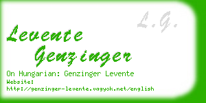 levente genzinger business card
